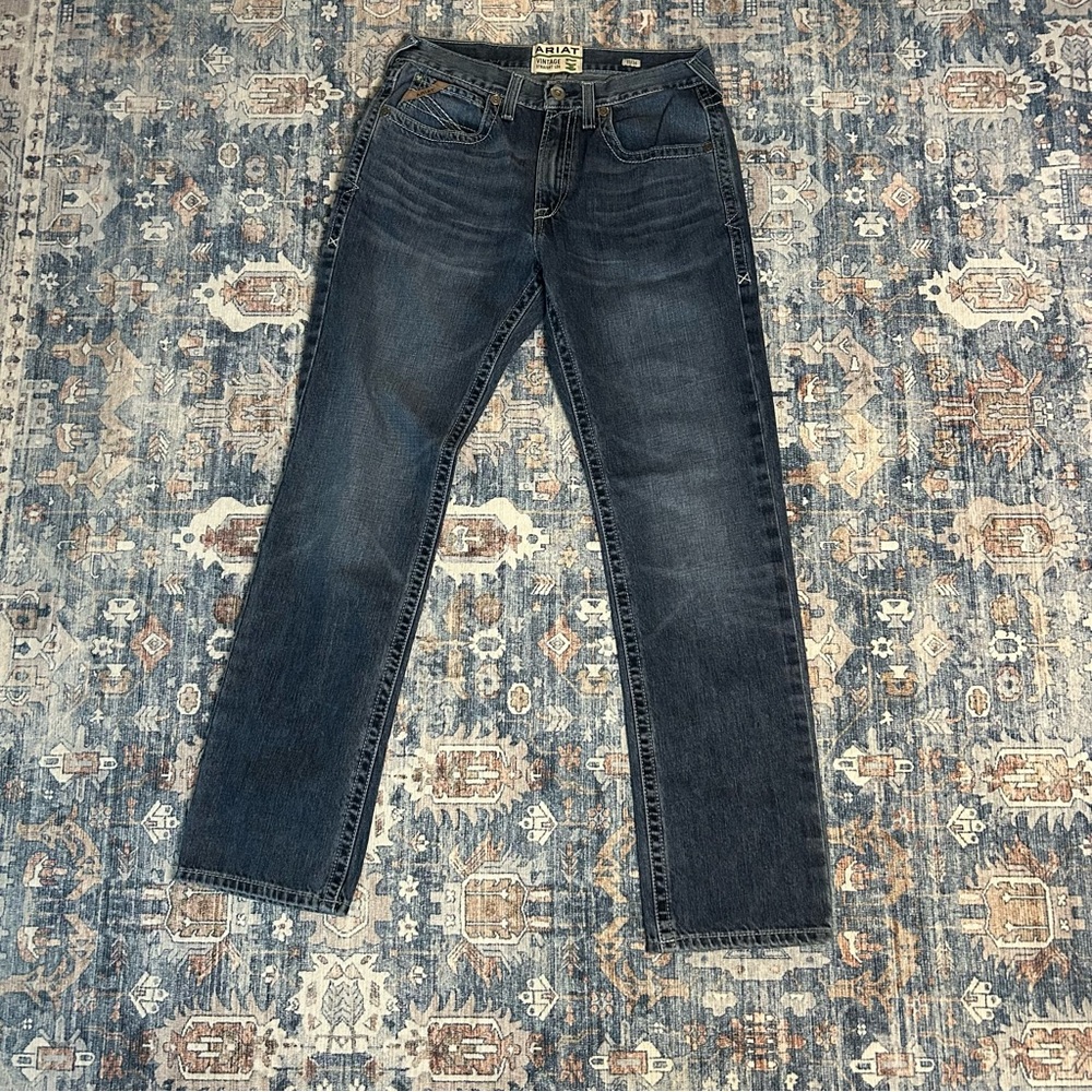 Ariat Men's M1 Dark Wash Western Vintage Straight Leg Jeans Size 33 / 34
